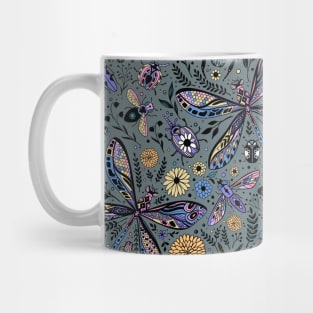 Doodle bugs on slater gray Mug